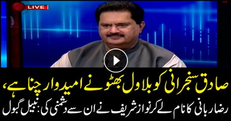 Nawaz showed enmity by taking Raza Rabbani's name: Nabil Gabol