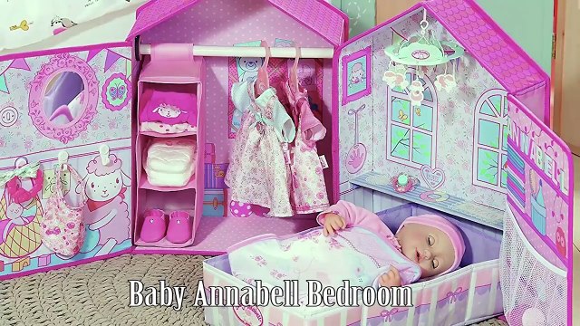 Baby Dolls Nursery Toys Baby Annabell Bedroom Wardrobe Change table and Rocking Cradle