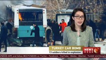13 soldiers killed, 48 wounded in Turkey car bomb attack