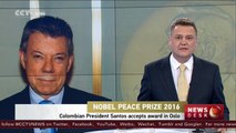 Colombian President Santos accepts Nobel Peace Prize in Oslo, Norway