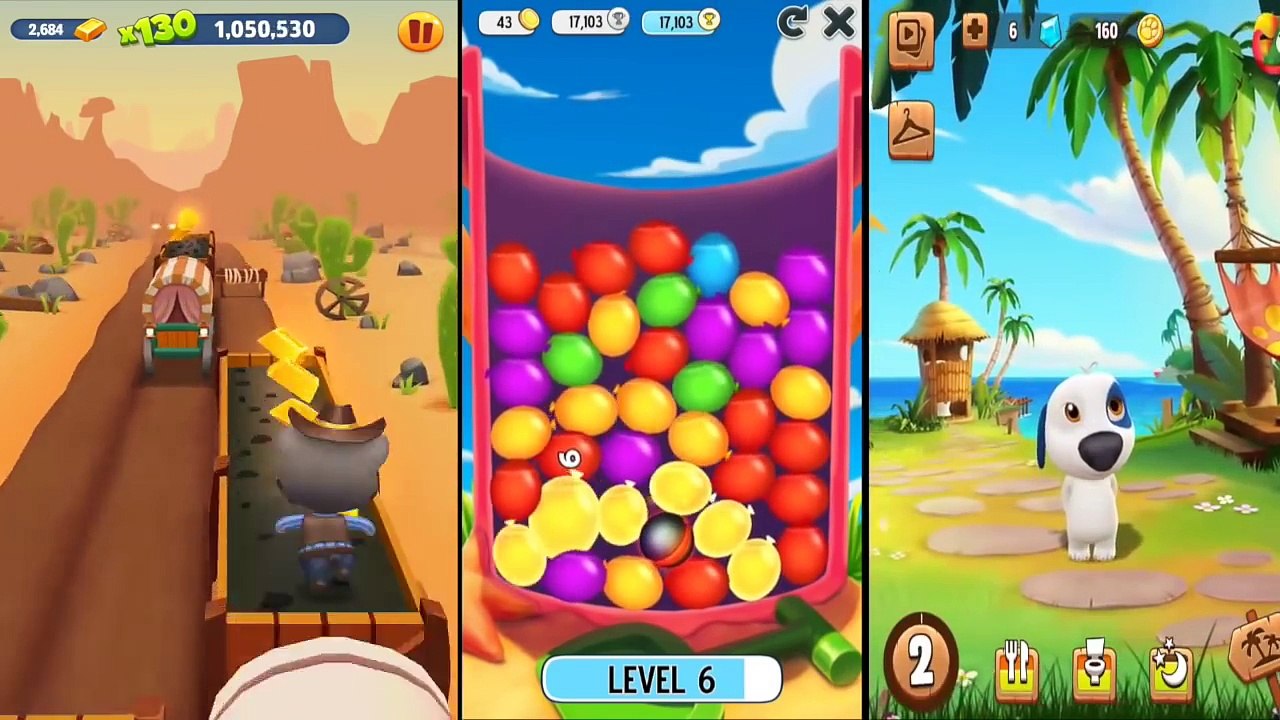 TALKING TOM GOLD RUN ✔ Cowboy Tom in Wild West vs My Talking Angela vs My Talking Hank