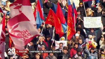 Présidentielle russe : pas de débat, pas de journaliste, un seul meeting... Comment Poutine fait campagne