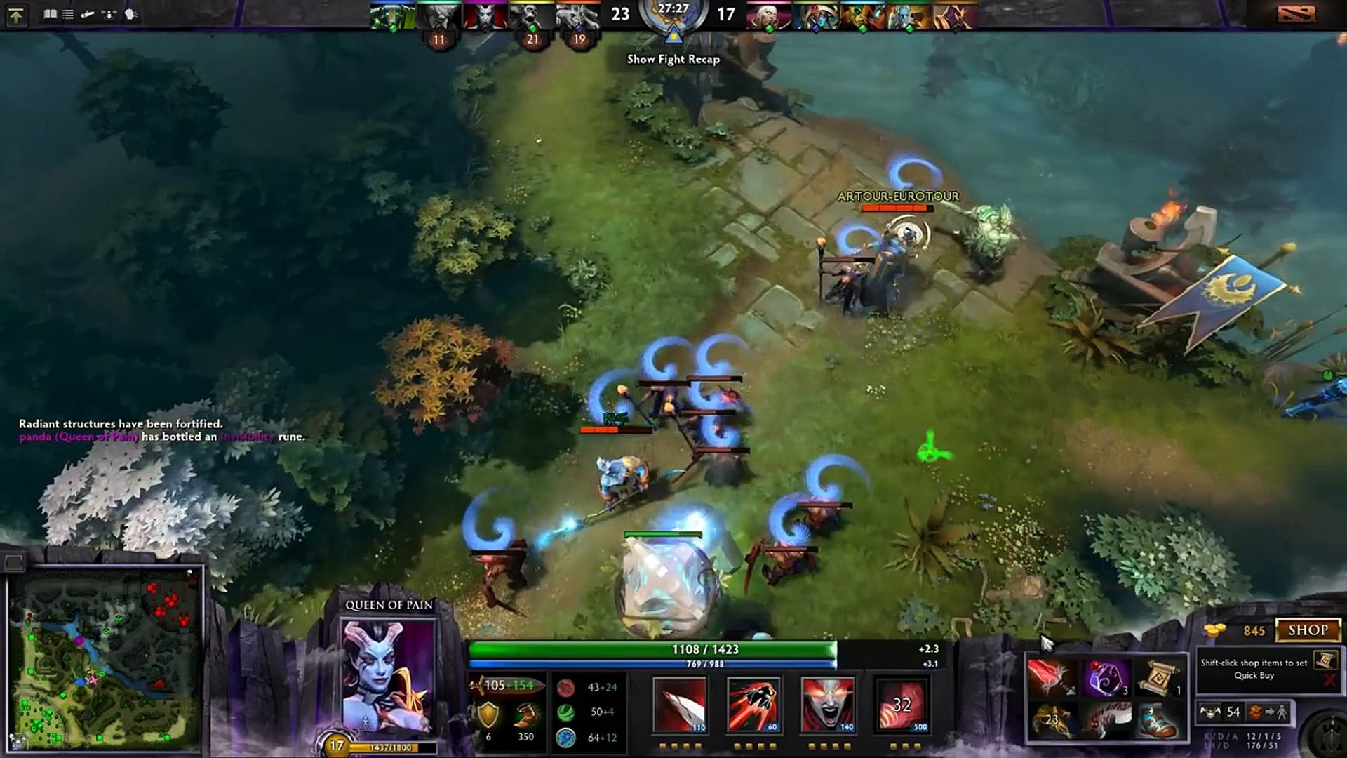 Dota 2 Dendi Queen Of Pain Goes Rampaging With An Inventive