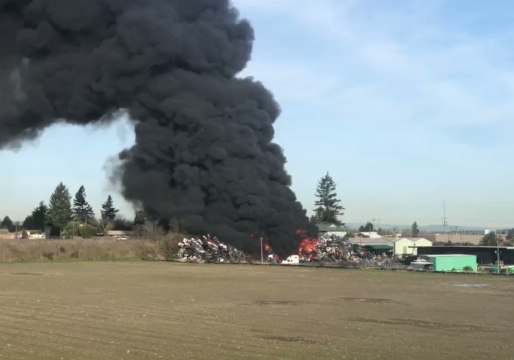 Portland Scrap Yard Fire Burns Area Homes, Sends Black Smoke Into Air