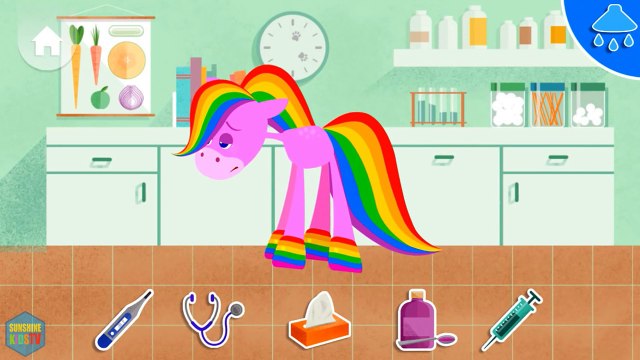 Care of Pony. My Little rainbow Pony . Horse pony wants to play. Treat colored Pony horse. Kids Game