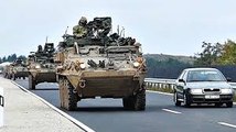 United States Army Strykers Drive Through Hungary