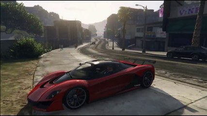 GTA V - People reacts to Super car in the street.