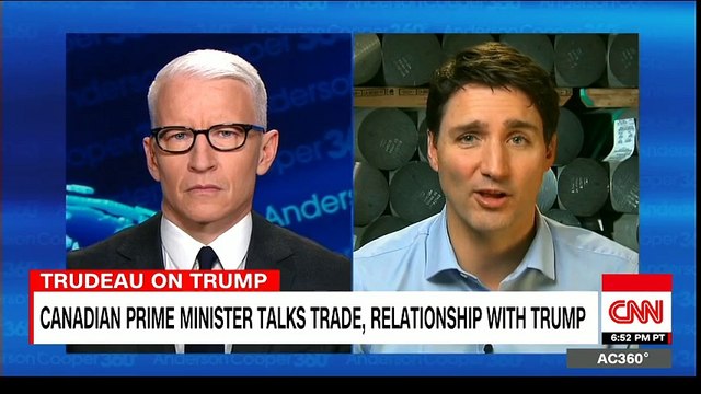 Prime Minister of Canada Justin Trudeau One-on-One with Anderson Cooper talks Trade, Relationship with President Donald Trump. @JustinTrudeau @realDonaldTrump #CNN #AC360 #AndersonCooper