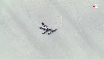 Super Combiné Femmes. Marie Bochet rate une porte et chute ! - Jeux Paralympiques 2018