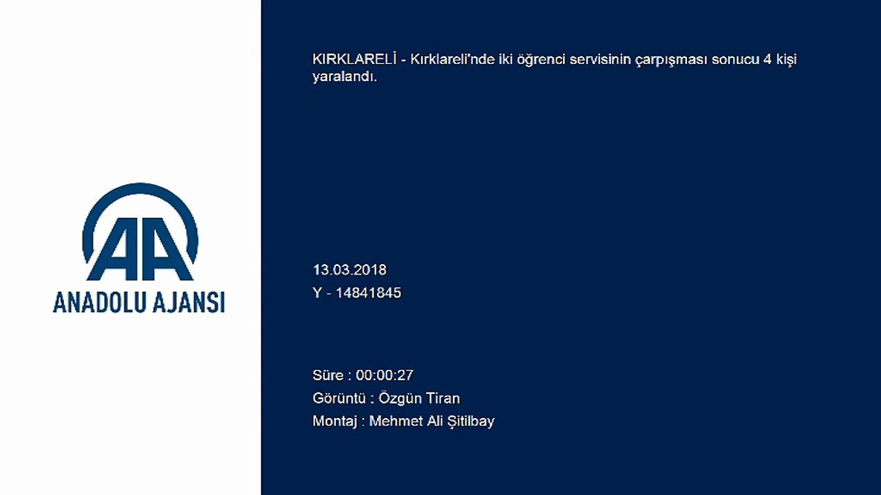 İki öğrenci servisi çarpıştı - KIRKLARELİ