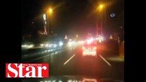 Cumhurbaşkanı Erdoğan’ın konvoyunu görünce heyecandan böyle kaza yaptı