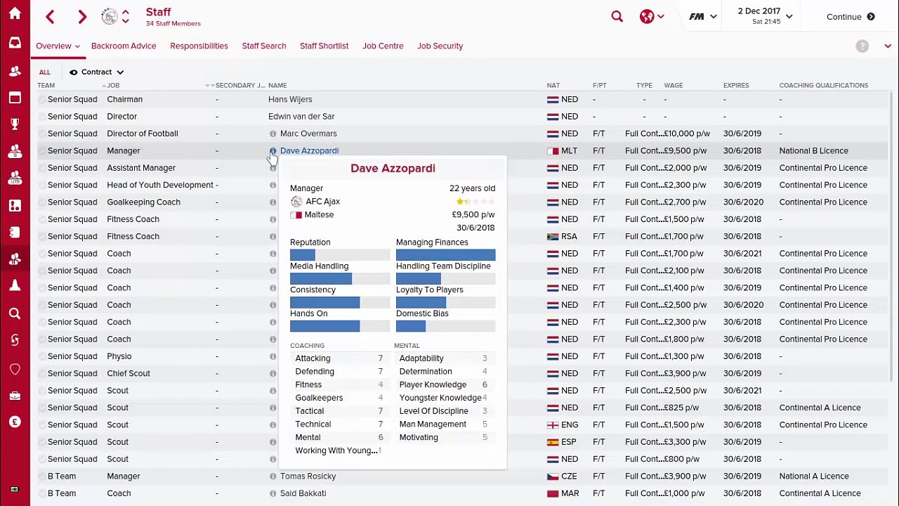 Key Stats For An Effective Director Of Football - Football Manager 2016