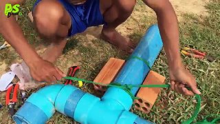 How to make fish trap with plastic pipes for catch a lot of fish in Cambodia