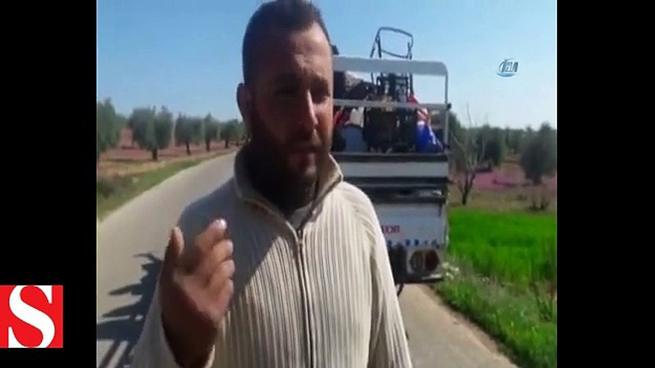 Afrin Merkezinden Kaçan siviller TSK tarafından temizlenen bölgelere göç ediyorlar