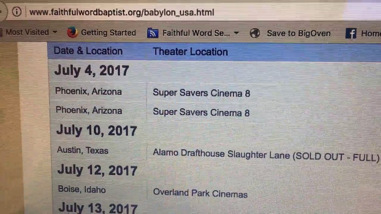 "Babylon USA" in Boise, Miami, and Los Angeles!