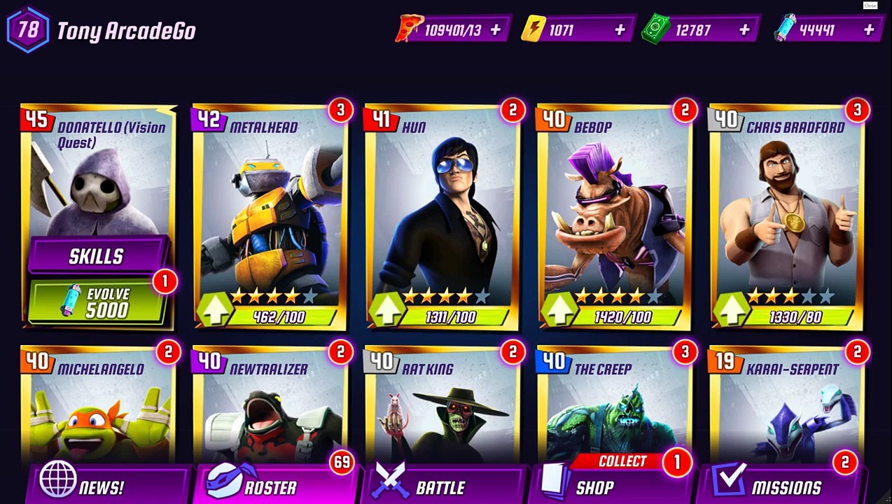 Teenage Mutant Ninja Turtles: Legends Max Level Donatellos Vision Quest!(TMNT Legends)