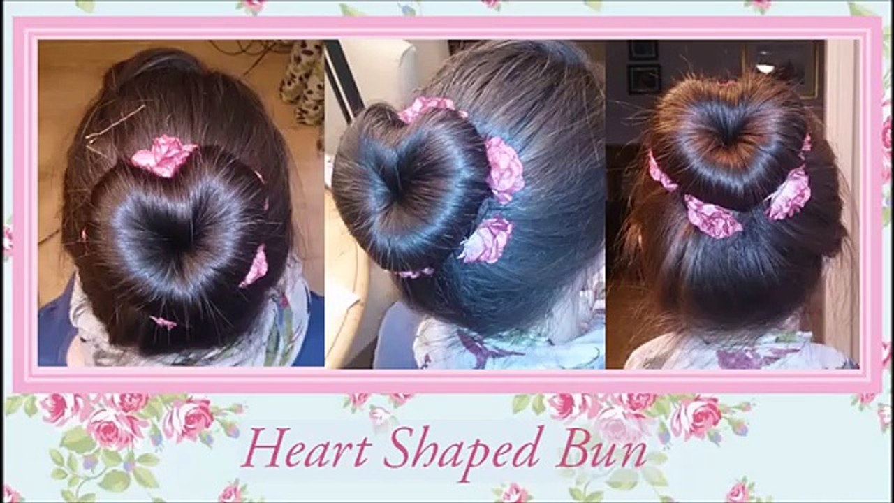 Cute Heart Bun Tutorial using a Scunci Heart Bun Maker