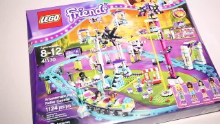 Lego Friends Amusement Park - Roller Coaster Bumper Cars Hot Dog Van Space Ride Arcade - Speed Build