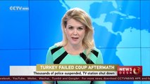 Thousands of police suspended, TV station closed as Turkey continues coup crackdown