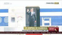 Chinese President Xi Jinping arrives in Phnom Penh