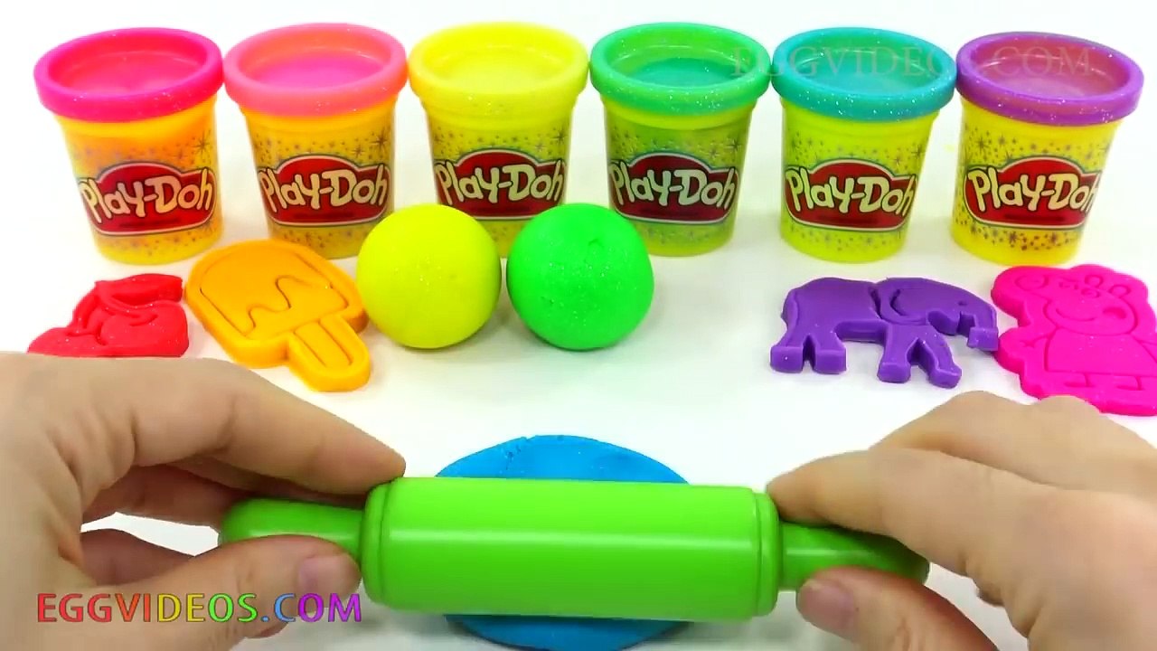Learn Colors Play Doh Balls Ice Cream Disney Frozen Mickey Mouse Hulk Surprise Toys EggVideos.com