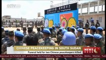 Funeral held for two Chinese peacekeepers killed in South Sudan