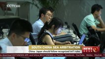 South China Sea arbitration: China says Japan should follow recognized international rules