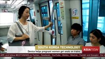 Device helps pregnant women get seats on trains in South Korea