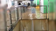 Footage: Heavy rains flooded subway in Wuhan