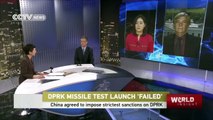 DPRK missile test launch “failed”