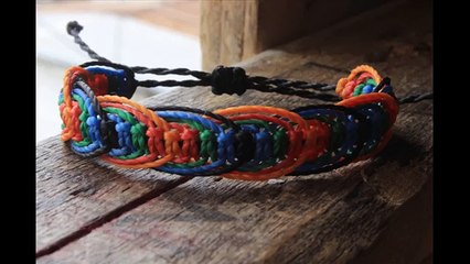 como hacer una pulsera macrame de nudos planos con ondas punto espiga