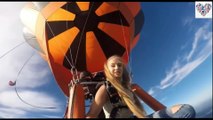 sexy girl jumping from a parachute