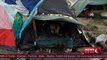 Refugees protest at Greek border camp