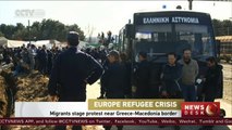 Migrants stage protest near Greece-Macedonia border