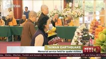 Memorial service held for quake victims in Taiwan