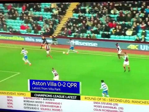 Jake Bidwell Goal - Aston Villa 0-2 QPR - 13/03/18
