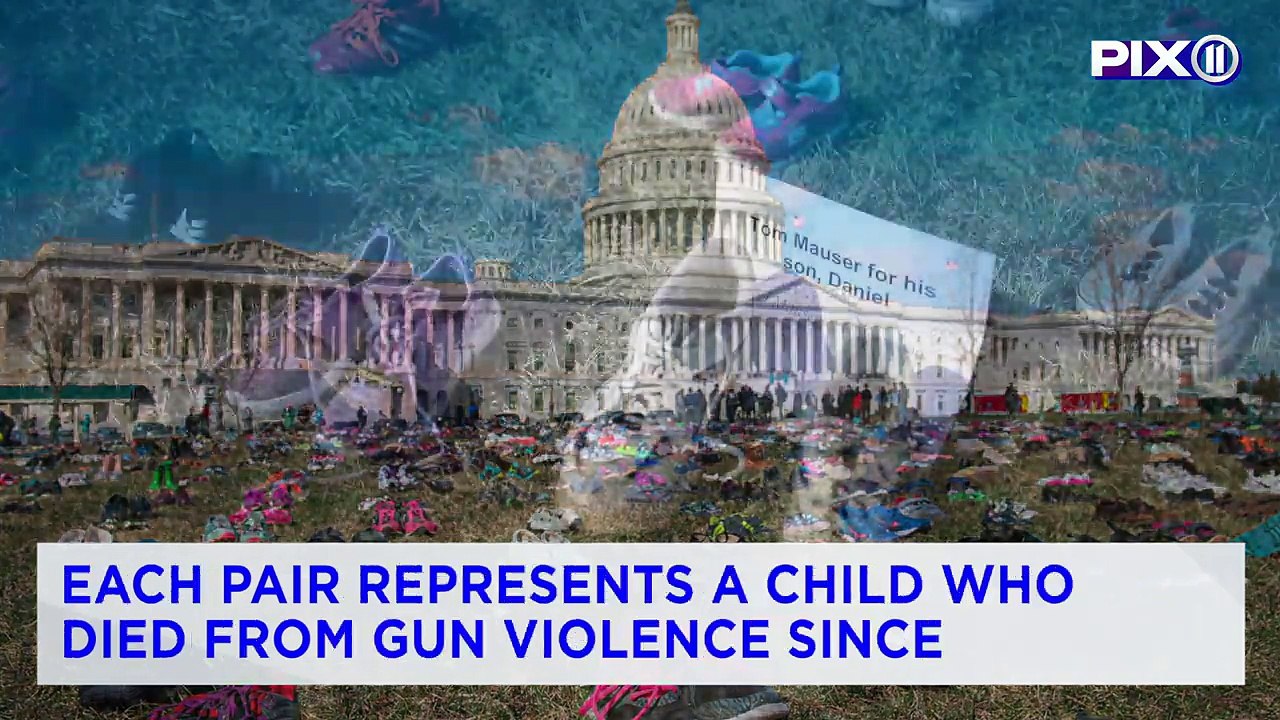 7K Pairs of Shoes Outside Capitol Hill Represent Kids Killed by Guns Since Sandy Hook