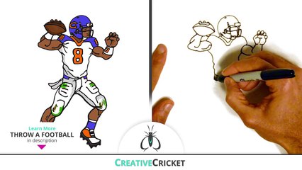 How to Draw a Football Player Quarterback - Easy Step by Step Art Lesson