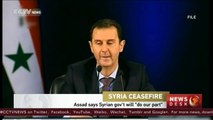 Assad vows to 'do our part' to continue Syria ceasefire