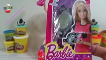 Barbie Bebeğe Oyun hamurundan elbise ve Sürpriz Barbie oyuncakları