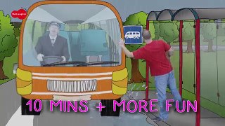 Wheels on the Bus | Playground for Kids + MORE Funny Stories from Steve and Maggie | Wow English TV