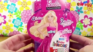 4 Pack limited Barbie Fashionistas edition Kinder Surprise Eggs unboxing / unwrapping