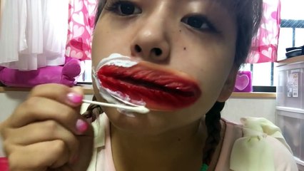 【グロ注意】100均活用！特殊メイクをしてみた〜スマイリー口裂け編〜 【ハロウィンウィーク】