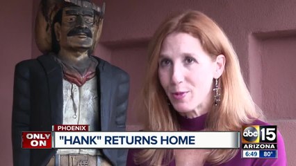 Stolen wooden cowboy returned to Phoenix owners