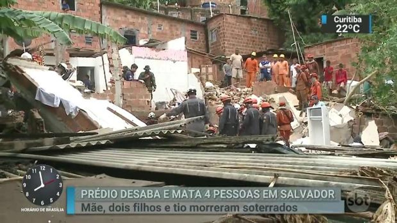 Quatro pessoas da mesma família morrem em desabamento de prédio