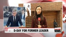 Former president Lee Myung-bak leaves home for questioning by prosecutors