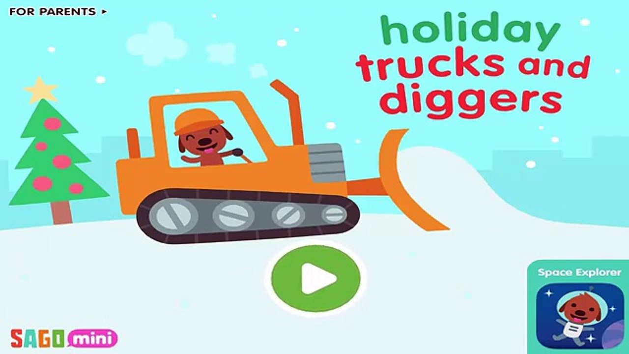 Sago Mini Holiday Trucks And Diggers - Drive a big dumb truck - Build a giant snow fort