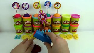 Play Doh Surprise Eggs Toys Learn Letters From N To T Disney Frozen Peppa Pig Lala Do Play Doh