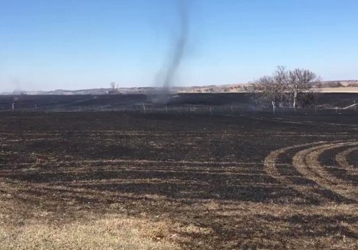 Dust Devil Captured on Camera Near North Riley County Fire