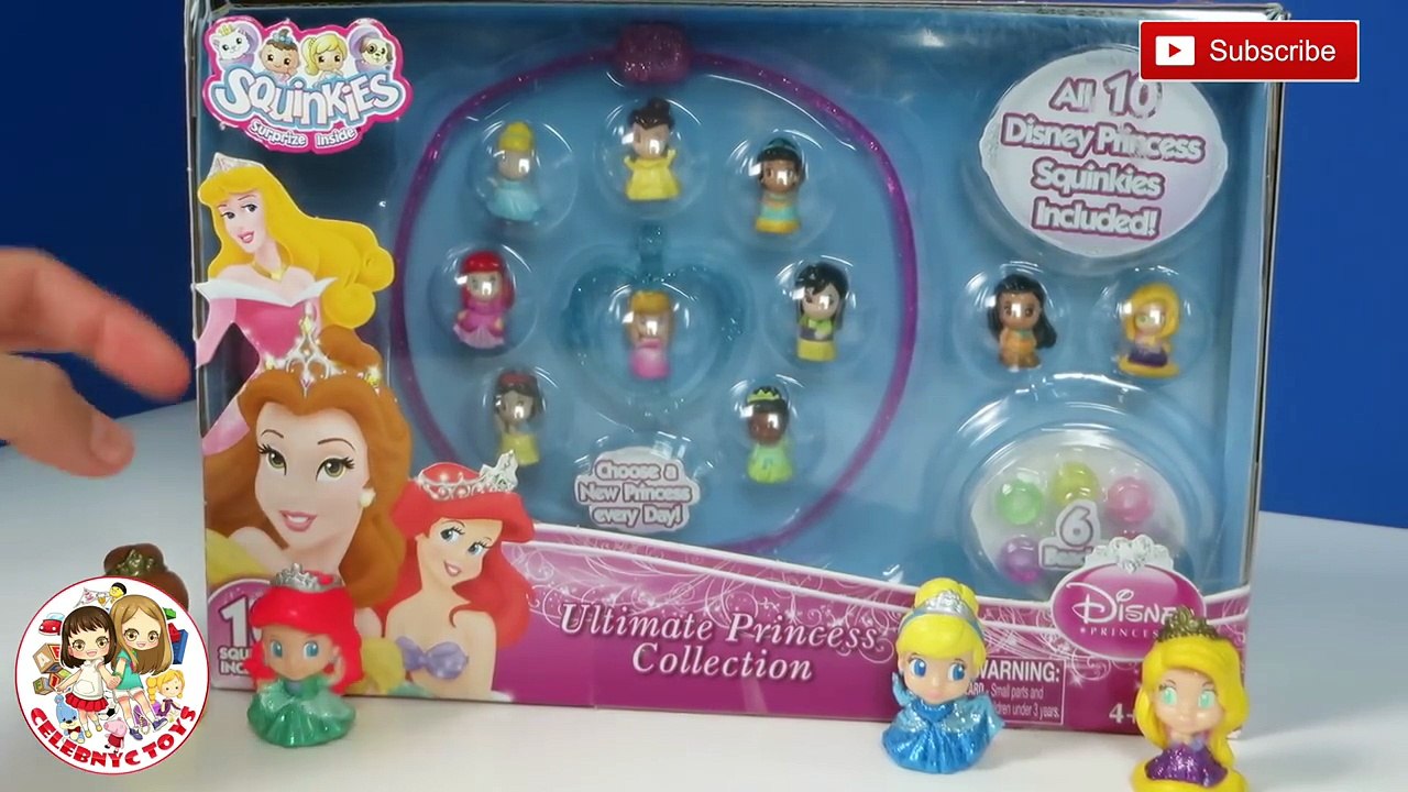 10 Rare Squinkies Disney Princess Exclusive collection Cinderela Tiana Ariel Belle Pocahontas Aurora